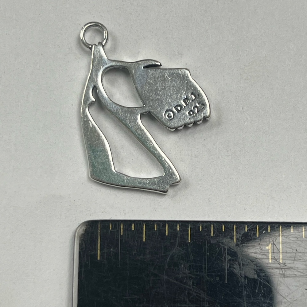 Sterling Scottie Dog  Head Pendant - Picture 2 of 2